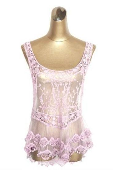 Adriana Crochet Cover Up - One Size / Purple - Cover-Ups