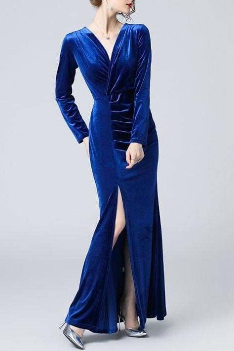 Alondra Velvet Maxi Dress - Clothing