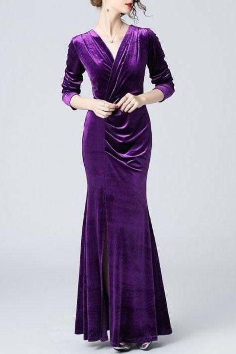 Alondra Velvet Maxi Dress - Clothing