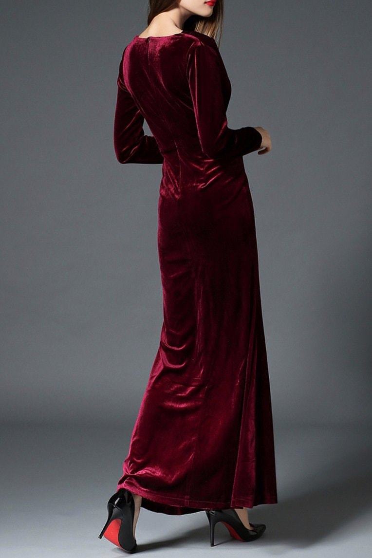 Alondra Velvet Maxi Dress - Clothing