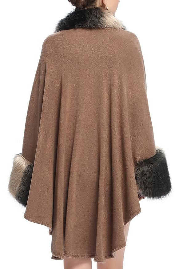 Anastasia Faux Fur Cloak - Clothing