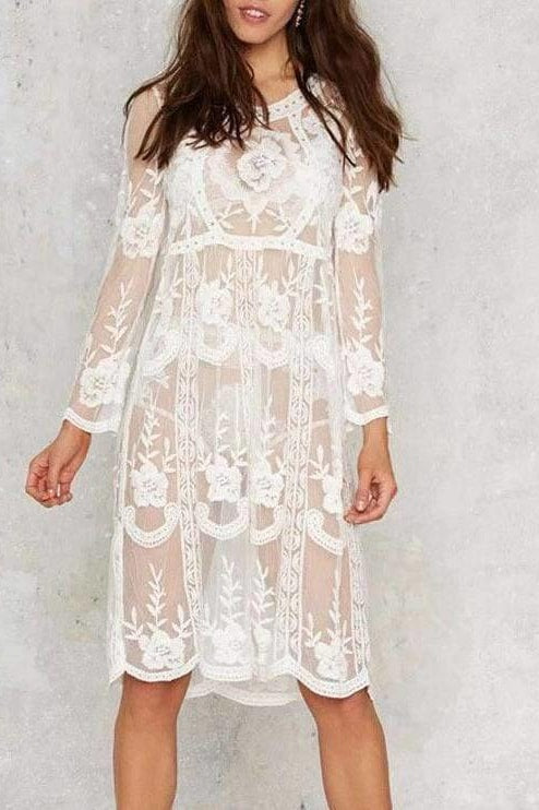 Angelica Lace Cover Up Dress - Clothing