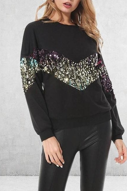 Anya Sequin Sweater - Tops