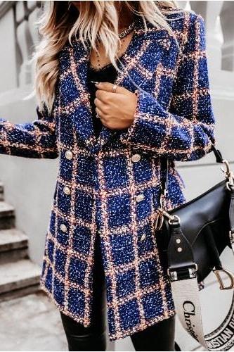 Autumn Tweed Blazer - S / Blue - Clothing