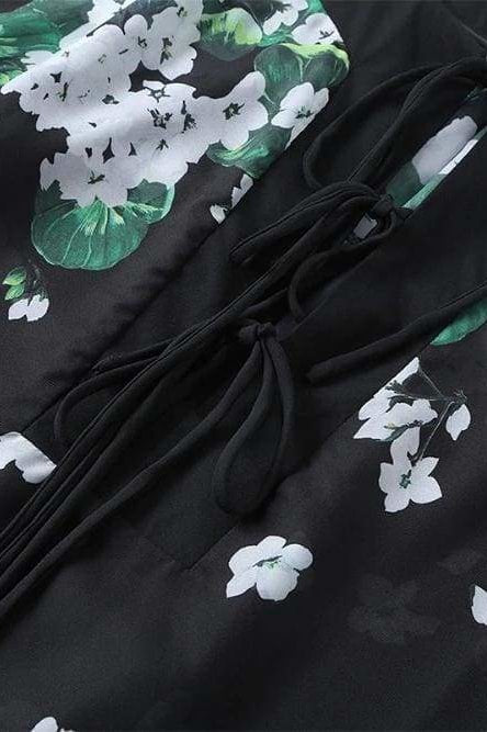 Batwing Floral Maxi Dress - Clothing