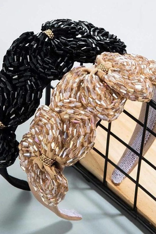 Beaded Suede Headband - Accessories
