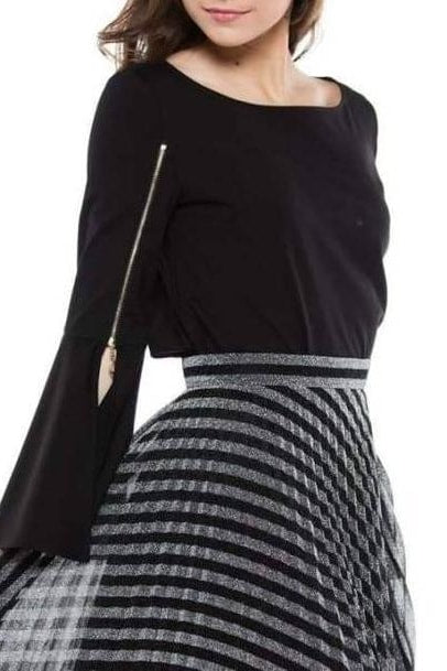Belle Zipper Blouse - Tops
