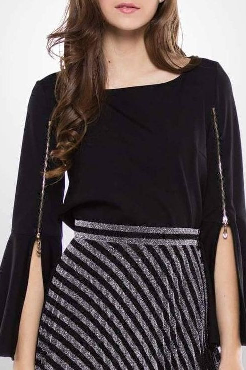 Belle Zipper Blouse - S - Tops