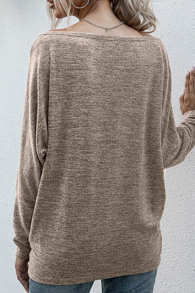 Bree Boat Neck Batwing Top - Clothing