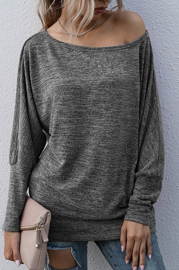 Bree Boat Neck Batwing Top - Clothing