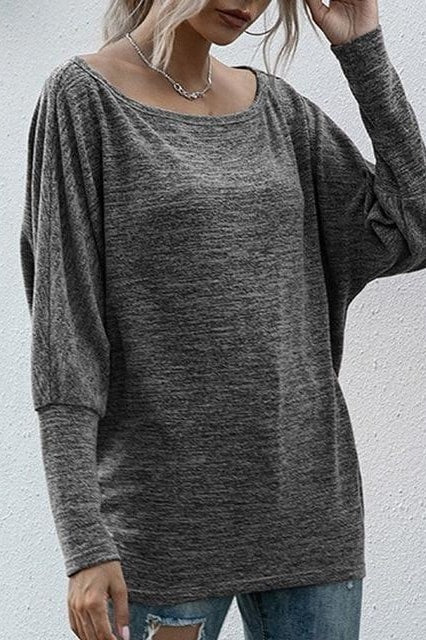 Bree Boat Neck Batwing Top - Black / L - Clothing