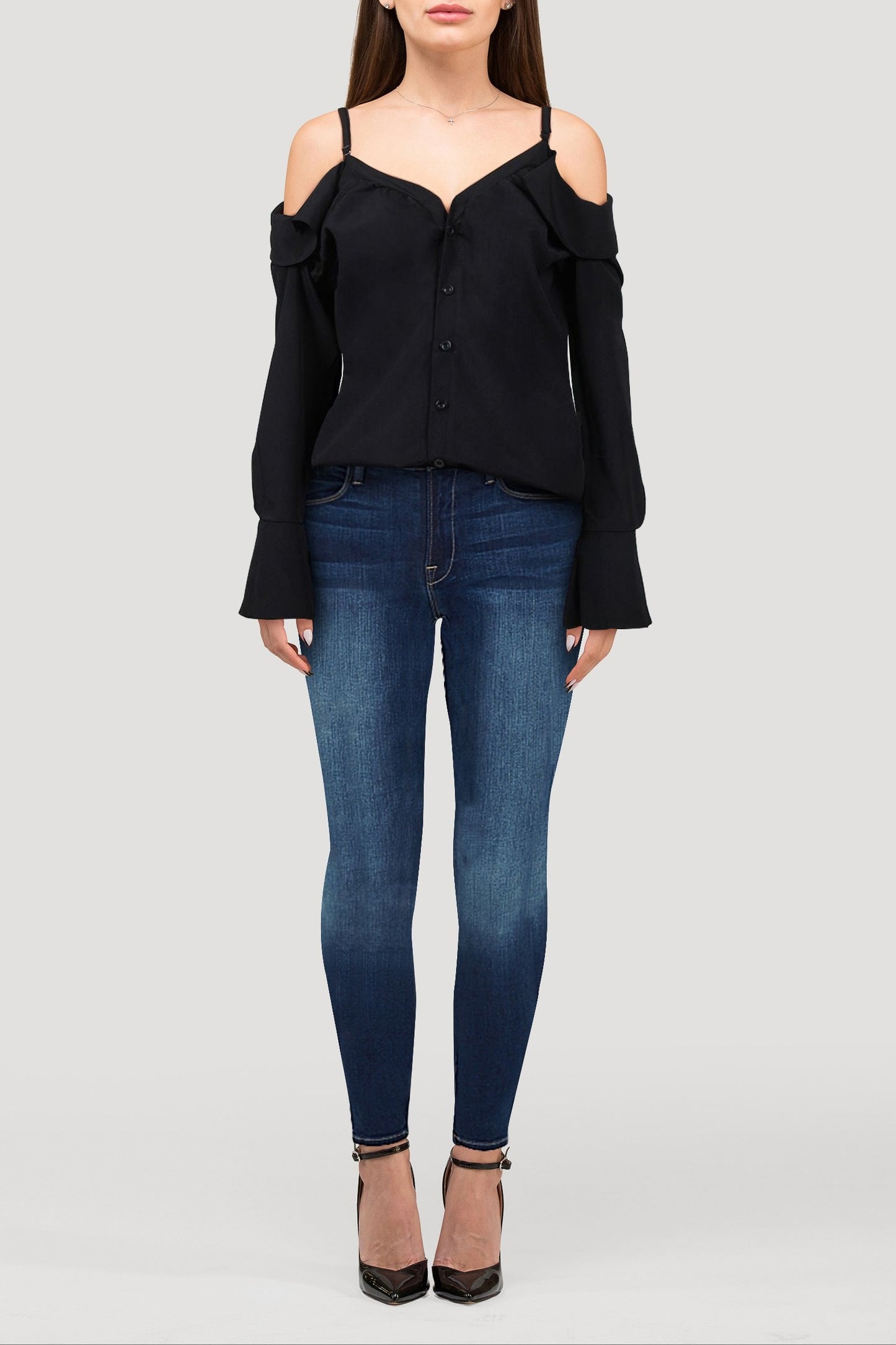 Brenda Off Shoulder Top - S / Black - Clothing