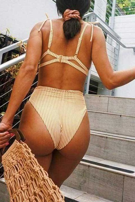 Casey Stripe Bikini Set - Swimwear