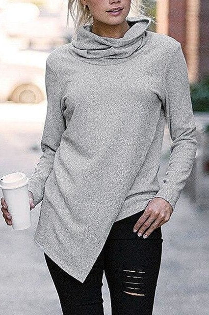 Cozy Turtleneck Tunic - Gray / M - Clothing