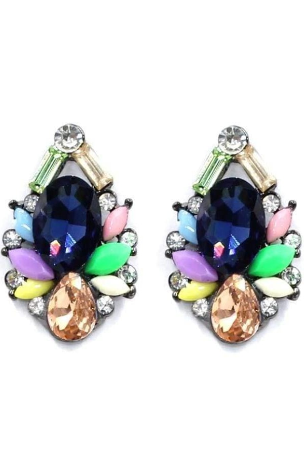 Crystal Vintage Stud Earrings - Multi - Jewelry
