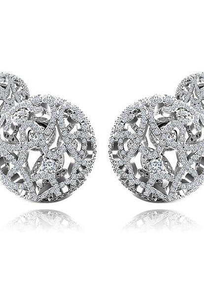 Dianna Double Stud - White Gold Diamond / One size - Jewelry