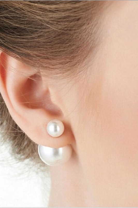 Double Pearl Stud Earrings - Jewelry