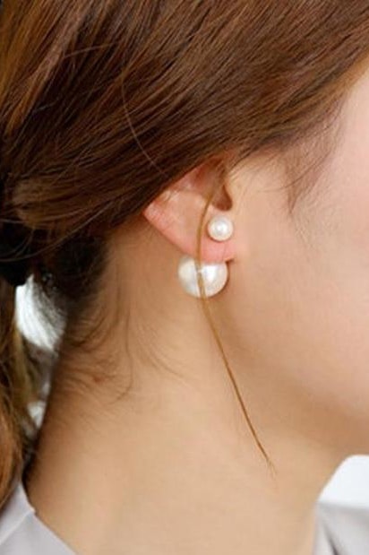 Double Pearl Stud Earrings - Jewelry