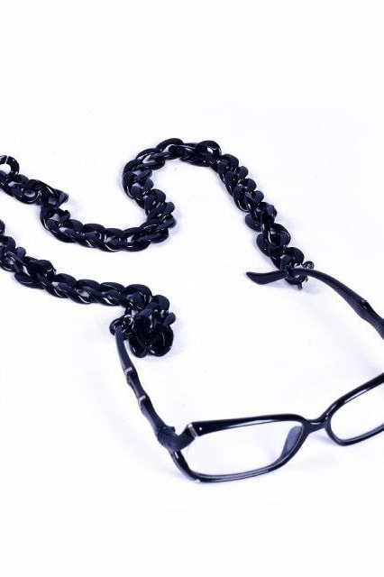 Vintage Acrylic Eyeglass Chain Women Men Fashion Eyewear Cord Reading Glasses Holders Rope Black White Beaded Lanyard