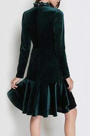 Emerald Holiday Dress - Clothing