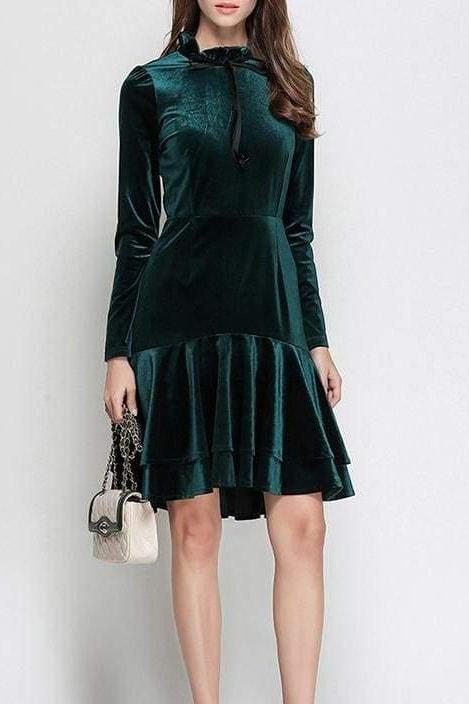 Emerald Holiday Dress - Clothing