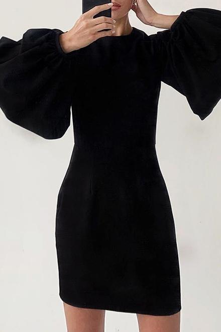 Estelle Lantern Sleeve Dress - Clothing