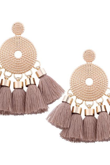 Ethnic Layer Tassel Earrings - Jewelry