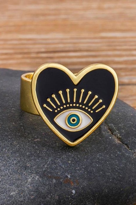 Evil Eye Adjustable Ring - Jewelry