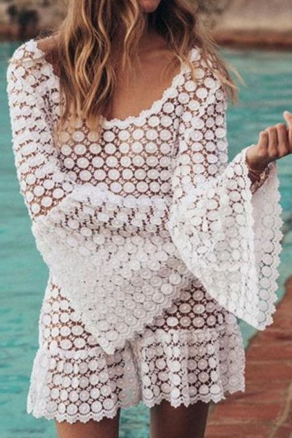 Fawn Flair Cover Up Dress - S / White - Cover-Ups