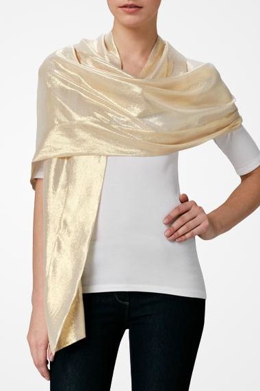 Gala Metallic Silk Scarf - Champagne - Scarves