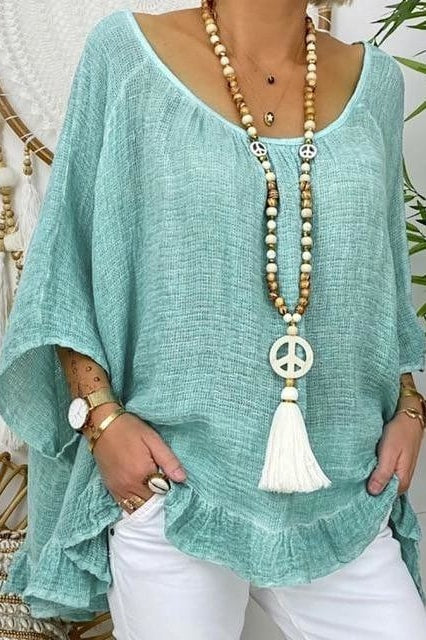 Galia Boho Top - Light blue / S - Clothing