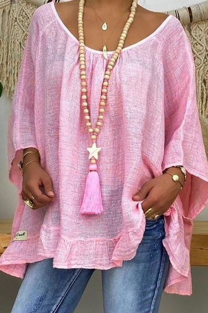 Galia Boho Top - Pink / S - Clothing