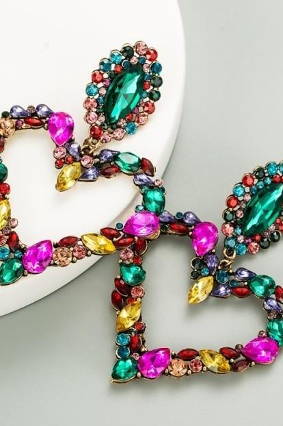 Hailey Heart Earrings - Multi - Accessories