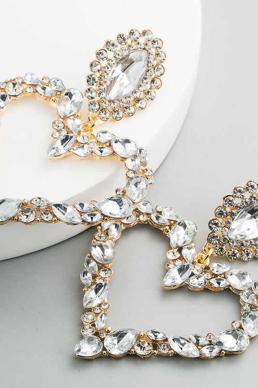 Hailey Heart Earrings - White - Accessories