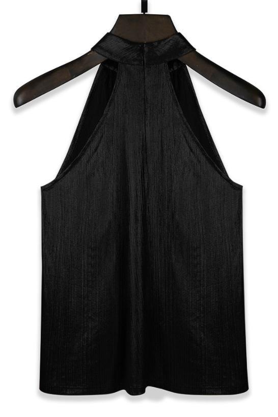 Halie Metallic Halter Top - Clothing