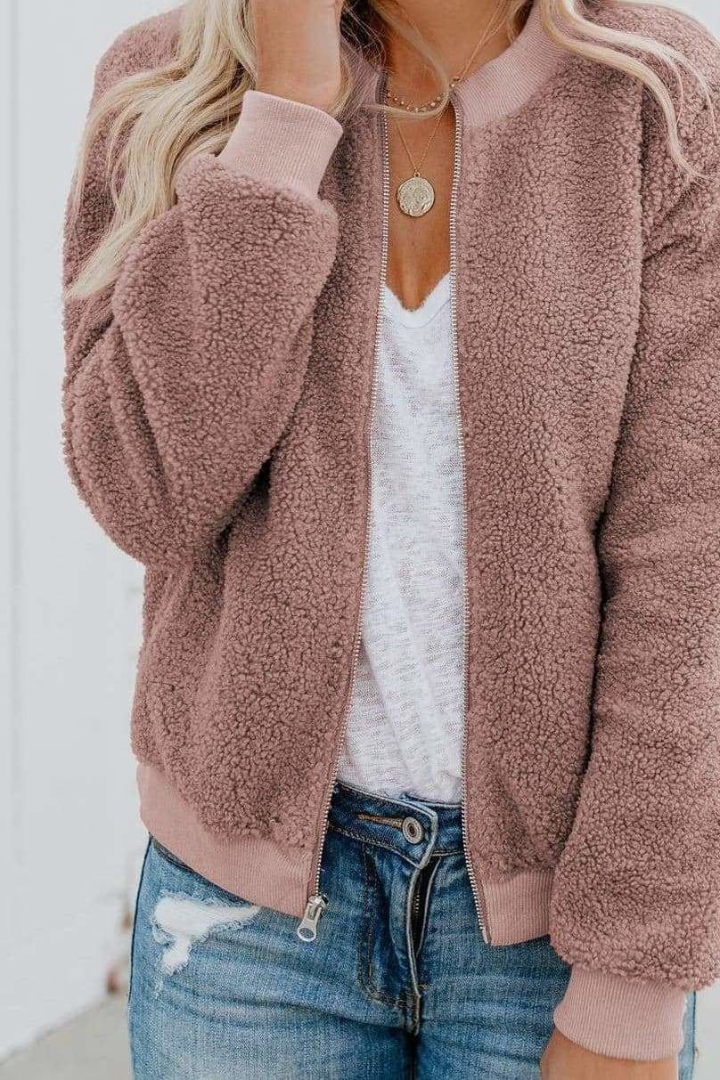 Jace Teddy Bomber Jacket - Jackets