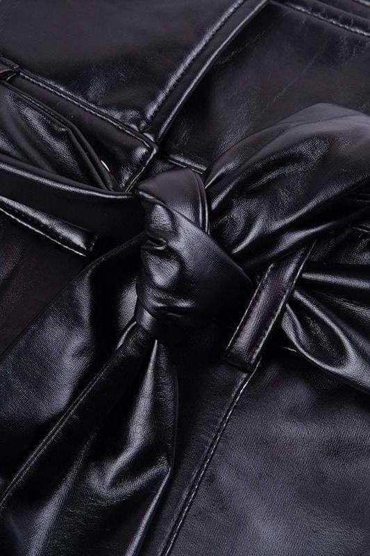 Jae High Waisted Bow Pleather Pants - Clothing