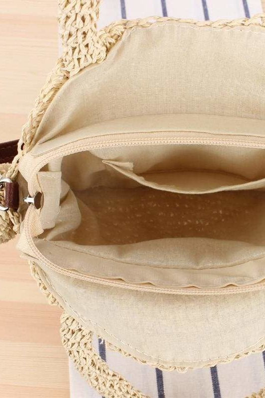 Jeena Pom Pom Woven Bag - Handbags