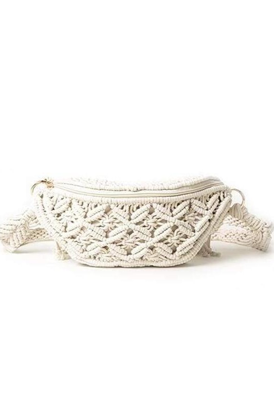 Jerri Woven Waist Pack - Beige - Handbags