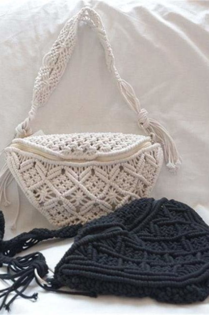 Jerri Woven Waist Pack - Black - Handbags