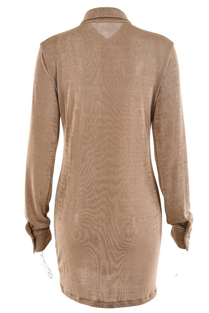 Kristiana Button Up Mini Dress - Clothing