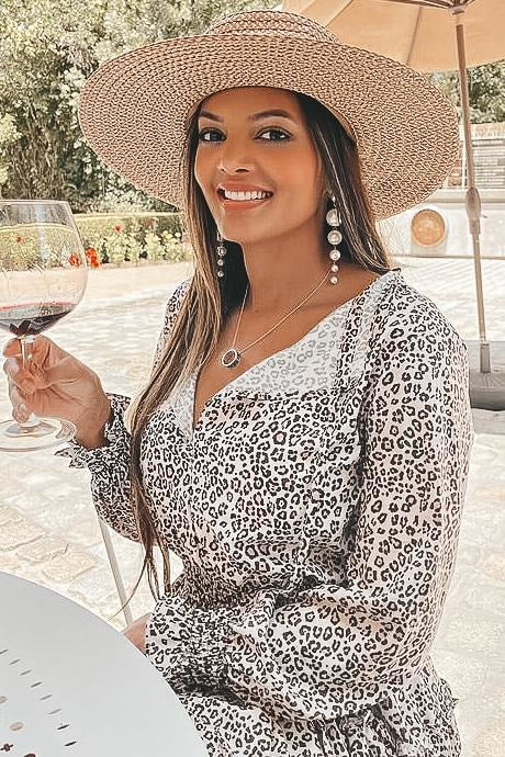 Lana Leopard Ruffle Dress - Clothing