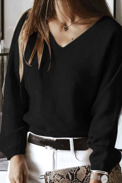 Leah Lace Back Tie Sweatshirt - Clothing