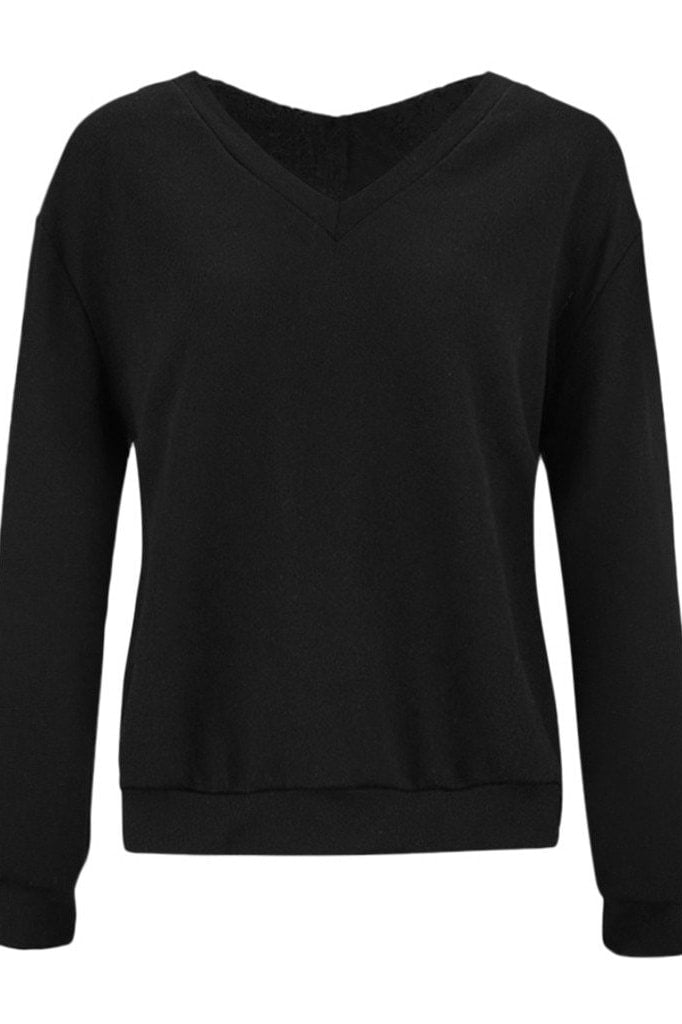 Leah Lace Back Tie Sweatshirt - Clothing