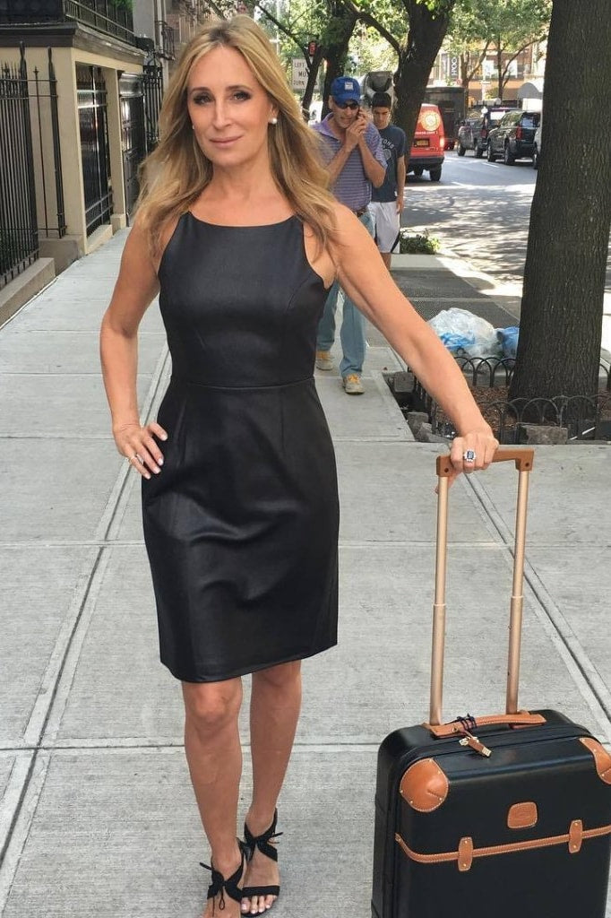 Leather Textured Crossback Dress - Clothing