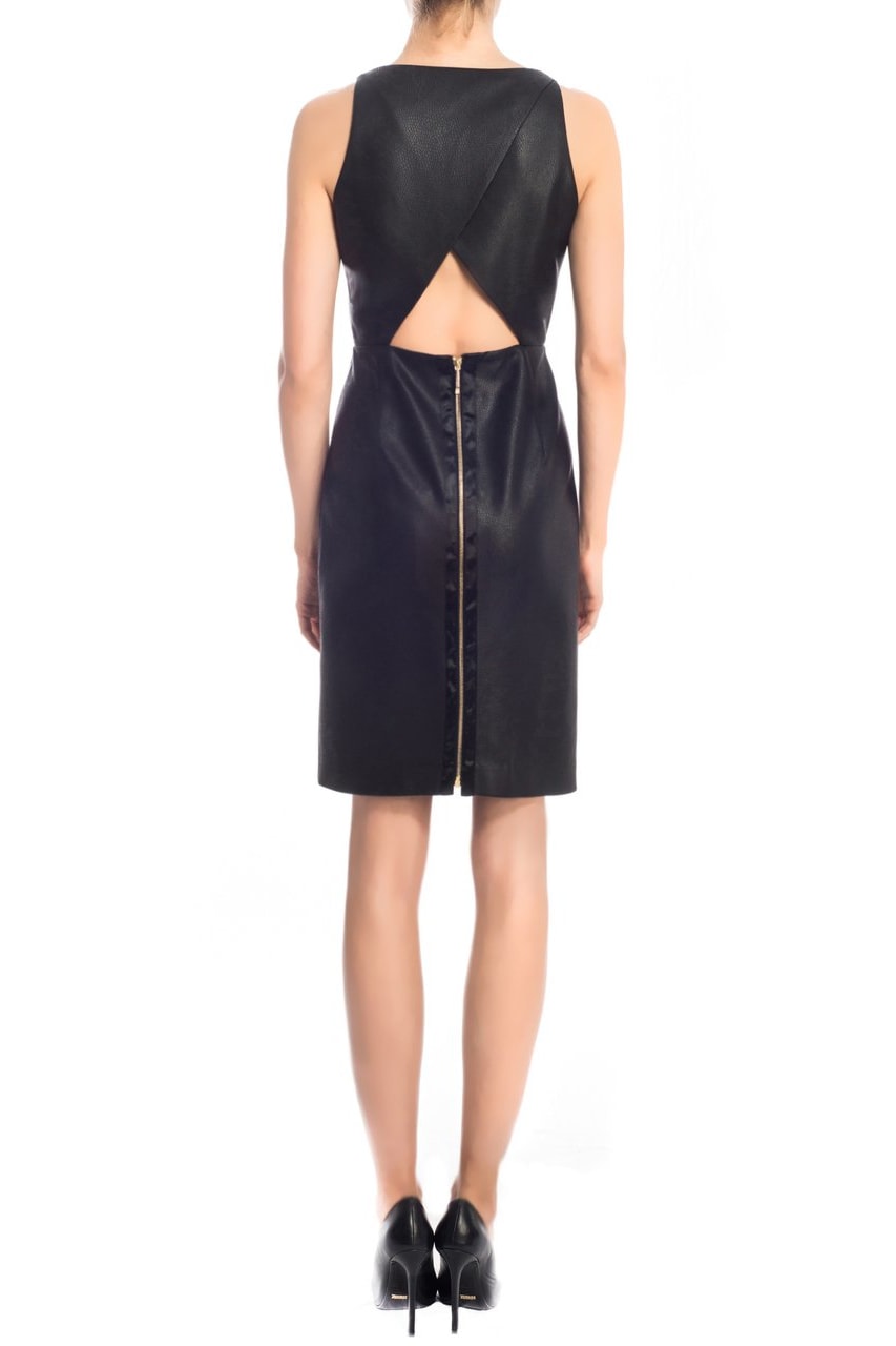 Leather Textured Crossback Dress - Clothing