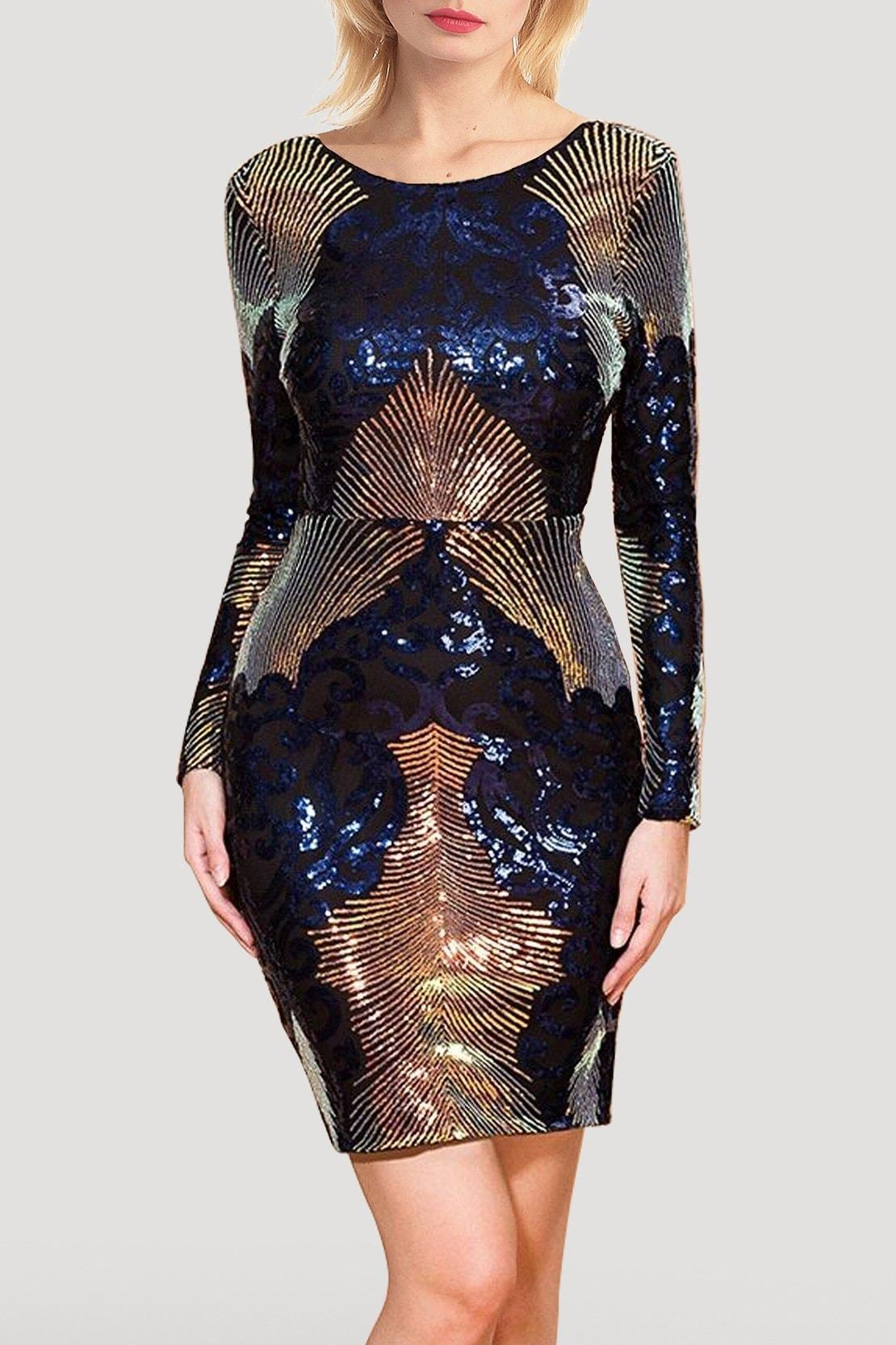 Madison Multi Color Sequin Dress - S / Multi - Clothing