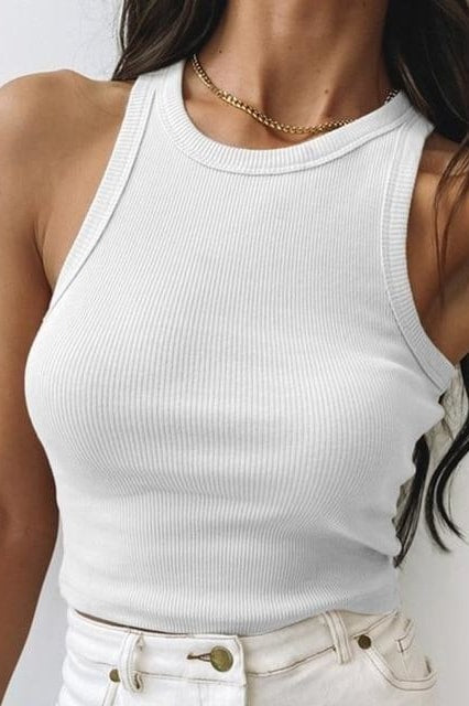 Maggie Crop Tank - White / S - Clothing