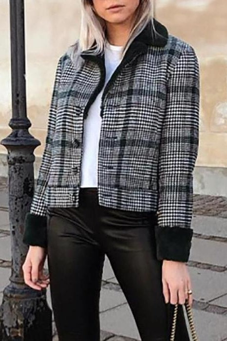 Maggie Plaid Faux Fur Coat - Clothing