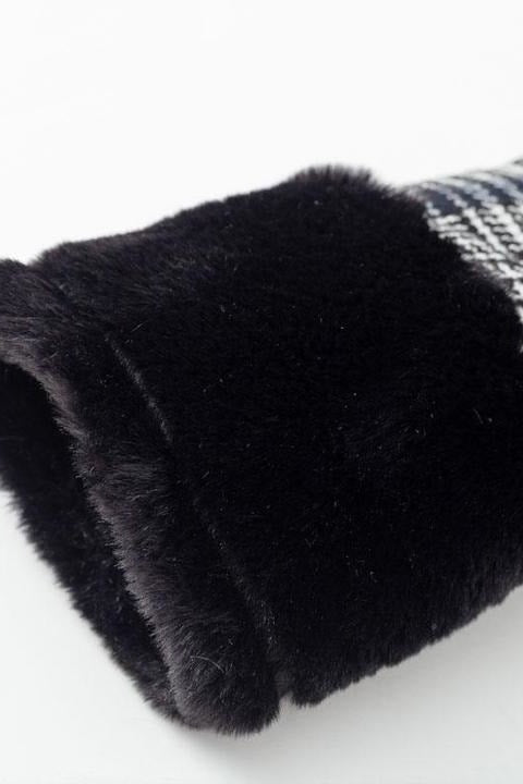 Maggie Plaid Faux Fur Coat - Clothing
